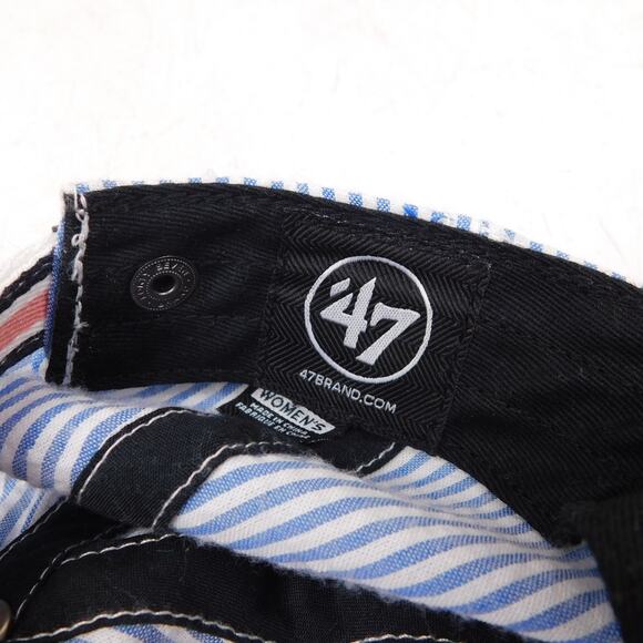 47 Brand Boston Red Sox Seersucker Hat Blue Stripes Pink Logo Adjustable - Picture 7 of 8